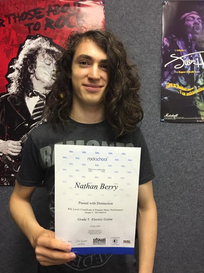 Nathan Berry passes Grade 5 with Distinction